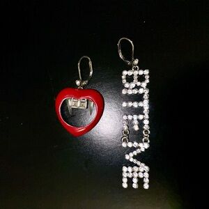 Betsy Johnson Bite Me Mismatched Earring Set
